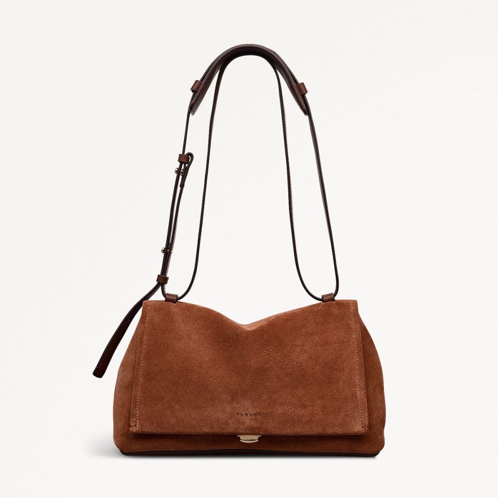 Women's | Radley London Mercer Street - Medium Flapover Shoulder - Russet