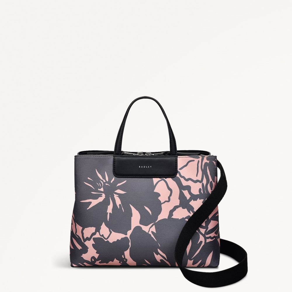 Women's | Radley London Southwell Gardens - Floral - Medium Ziptop Grab - Black