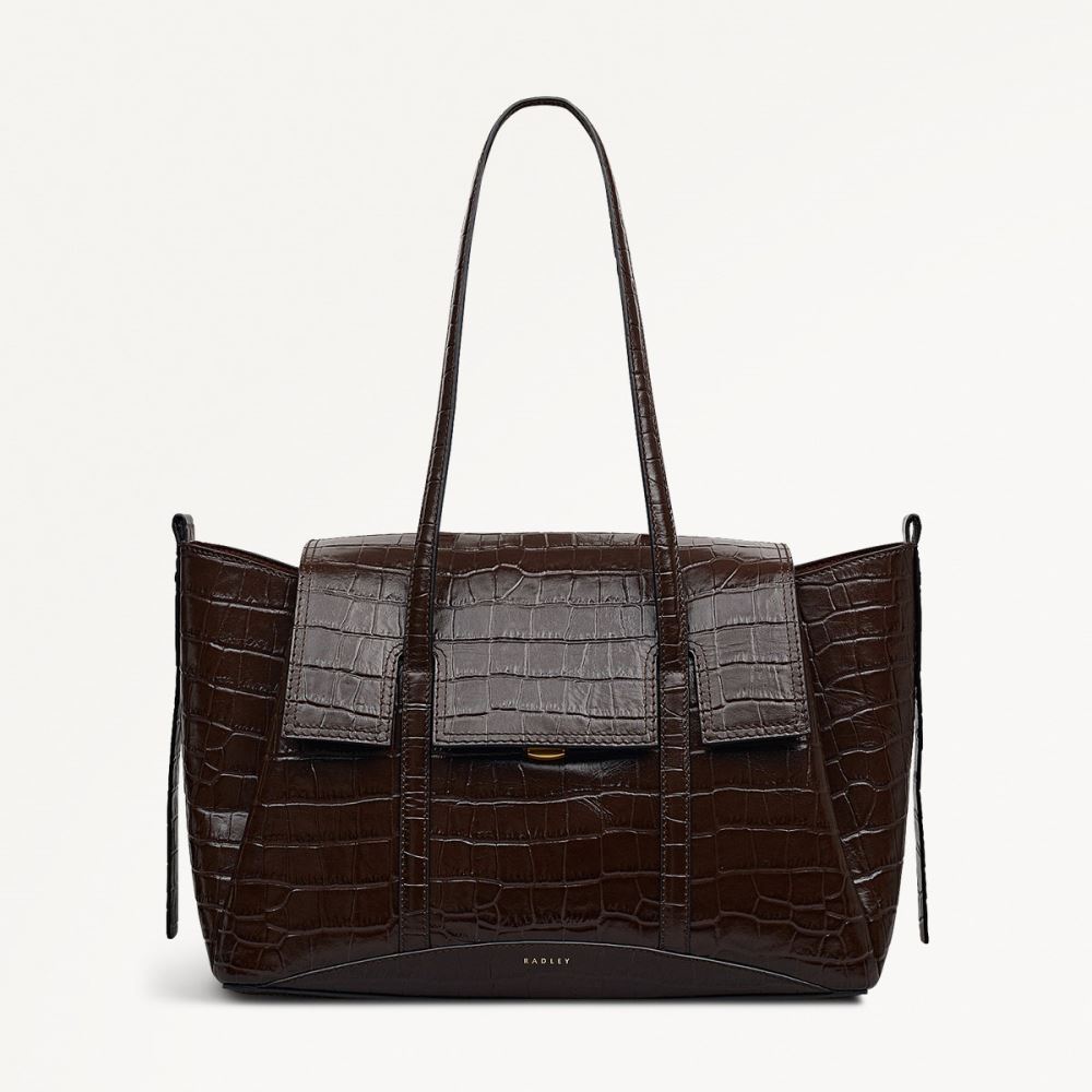 Women's | Radley London The Chancery - Medium Flapover Shoulder - Dark Oak
