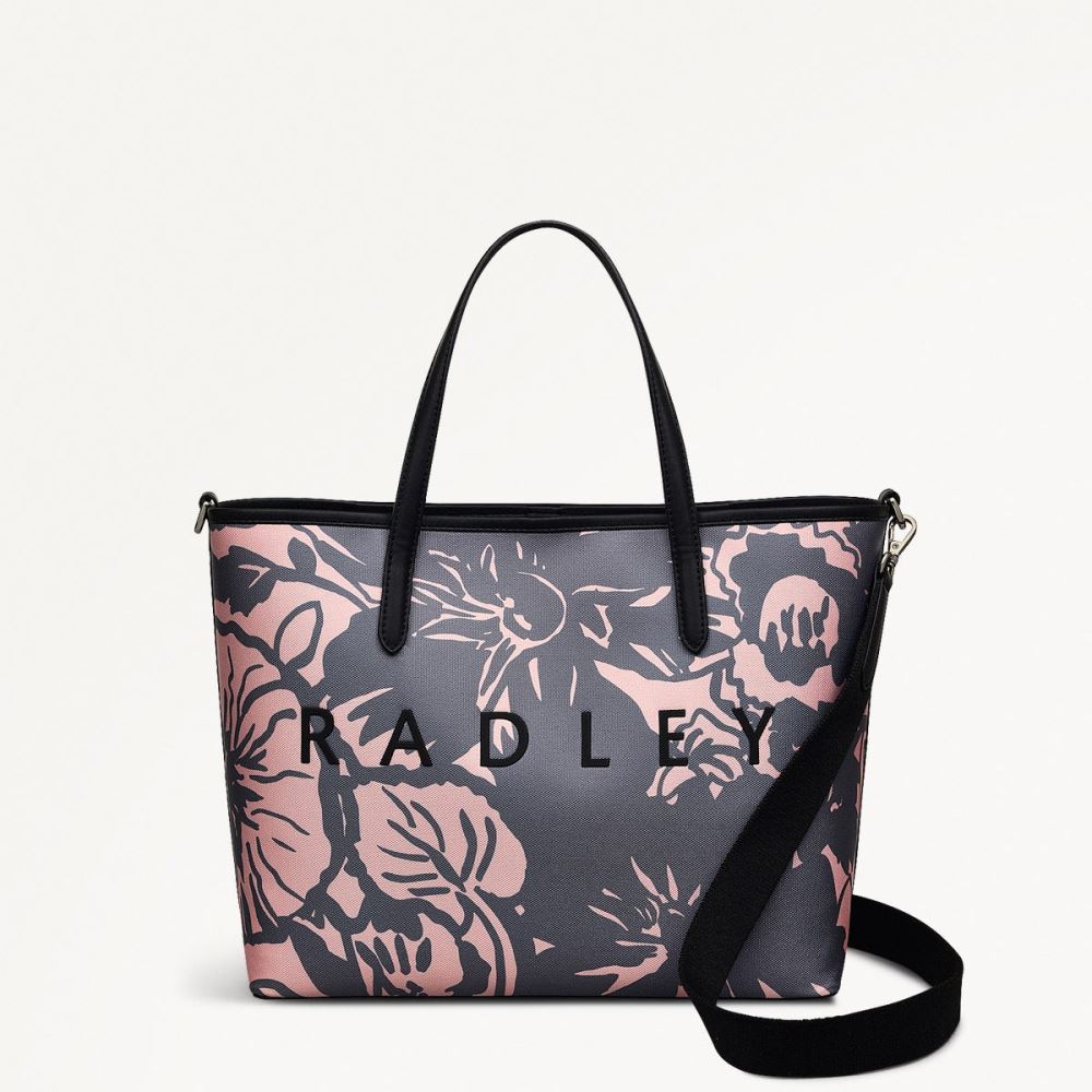 Women's | Radley London Southwell Gardens - Floral - Medium Open Top Grab - Black