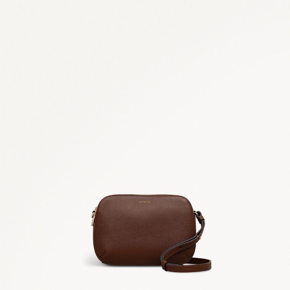 Women's | Radley London Dukes Place - Texure - Medium Ziptop Cross Body - Chocolate