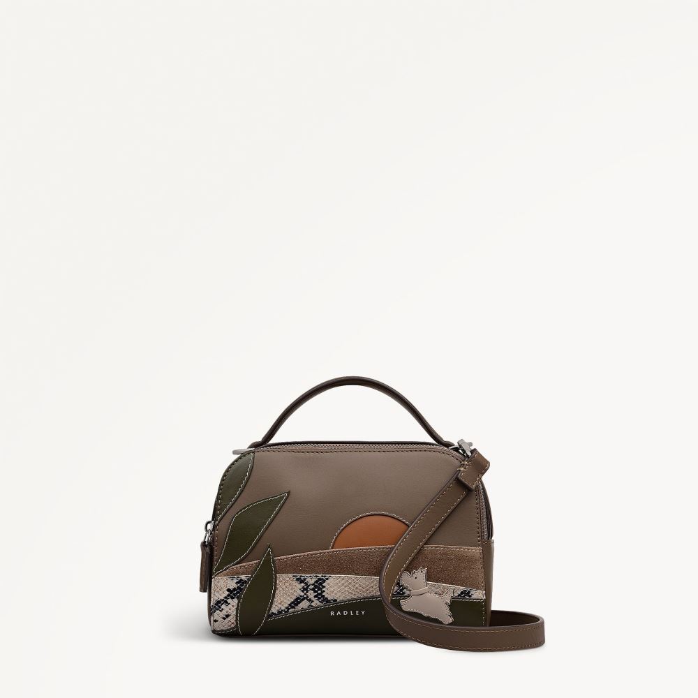 Women's | Radley London Over The Hills - Small Ziptop Cross Body - Coffee