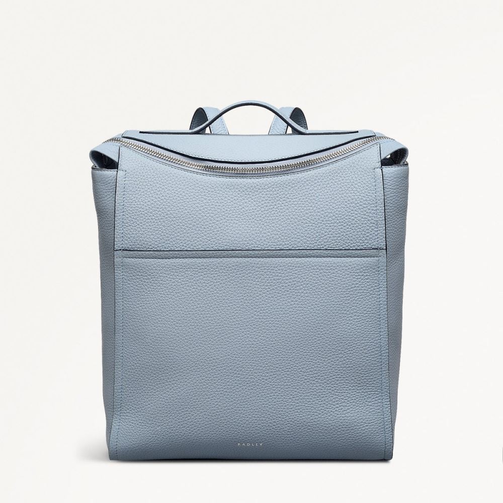 Women's | Radley London Oak Street - Medium Ziptop Backpack - Smoke Blue