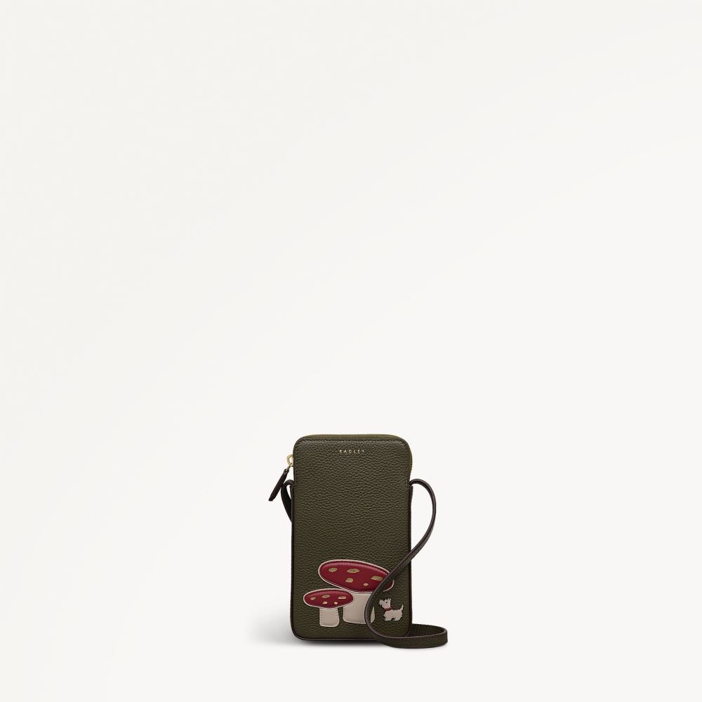 Women's | Radley London Mushroom Mate - Medium Phone Cross Body - Pine Needle