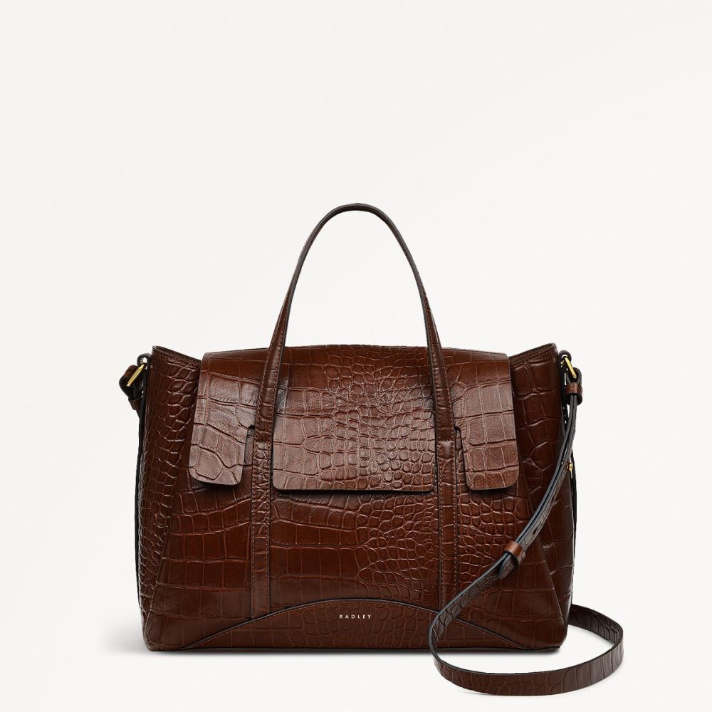 Women's | Radley London The Chancery - Medium Flapover Grab - Walnut