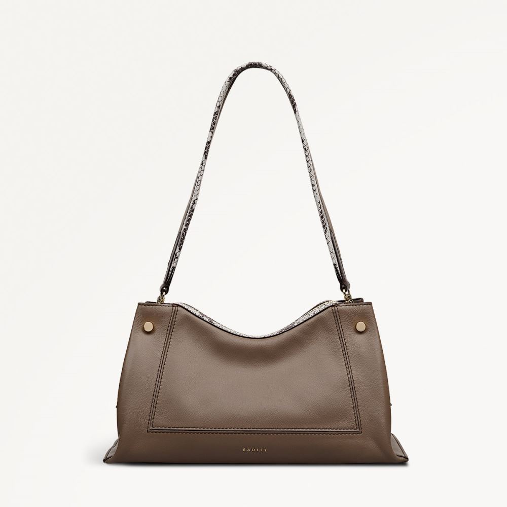Women's | Radley London Hope Gardens - Medium Ziptop Shoulder - Coffee