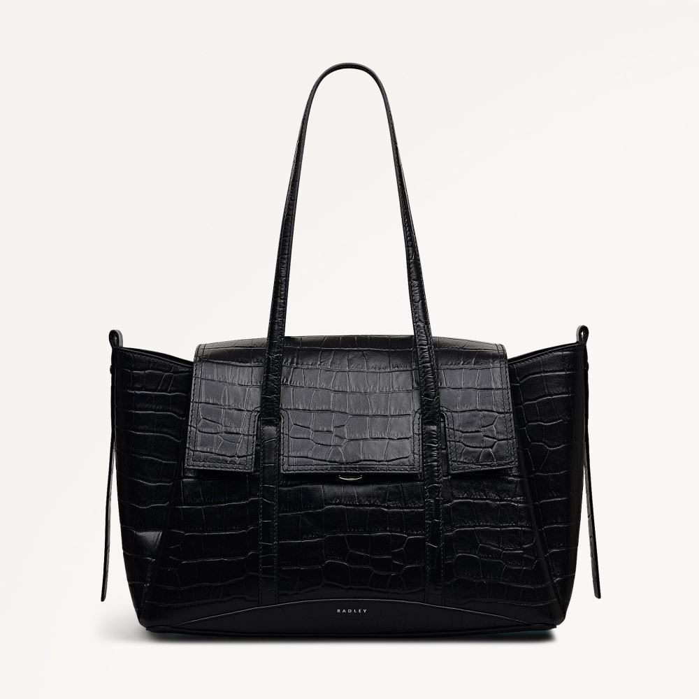 Women's | Radley London The Chancery - Medium Flapover Shoulder - Black