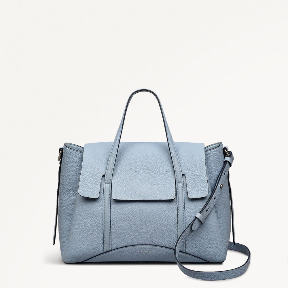 Women's | Radley London The Chancery - Medium Flapover Grab - Smoke Blue