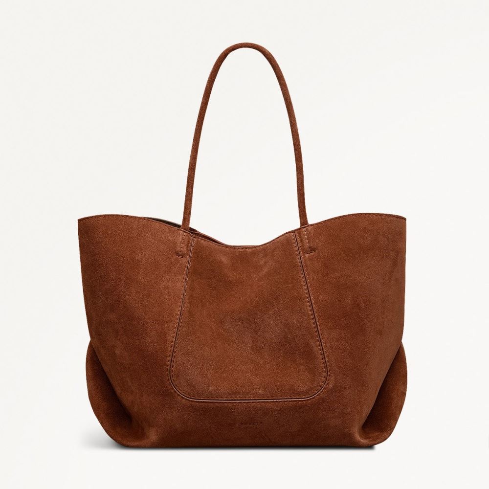 Women's | Radley London The Compton - Suede - Medium Ziptop Shoulder - Russet