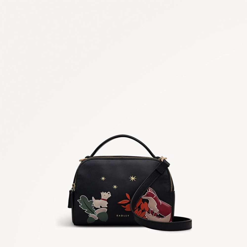 Women's | Radley London Fleeting Fox - Small Ziptop Cross Body - Black