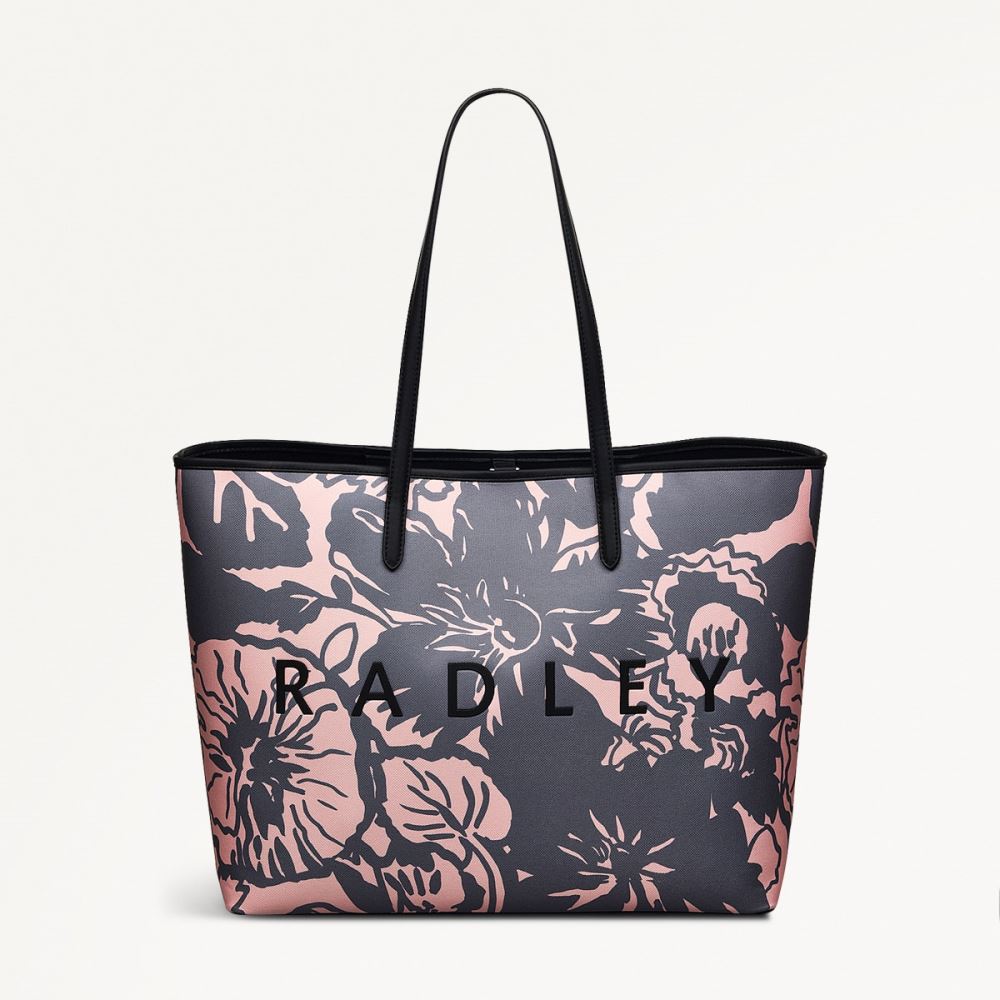 Women's | Radley London Southwell Gardens - Floral - Large Open Top Tote - Black
